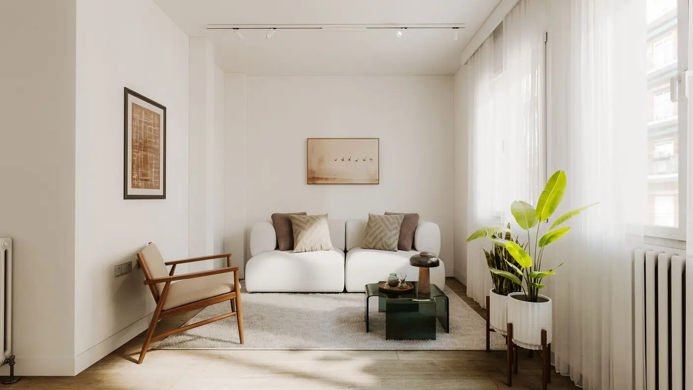 Render de salón para Homes by Gestilar